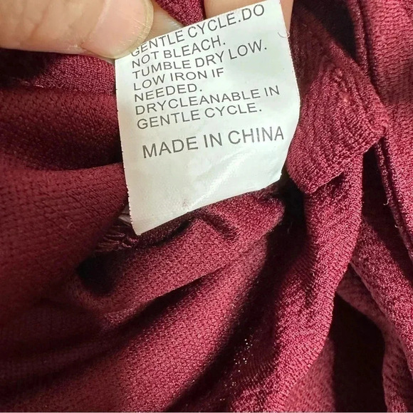 Shein EZwear Bell Sleeve Self-Tie Crop Top Burgundy  Size Medium - Picture 11 of 16